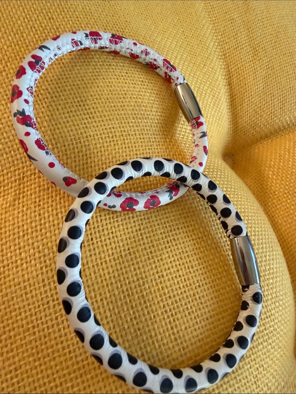 Brighton Woodstock Printed Leather Bracelet Set – Floral & Polka Dot